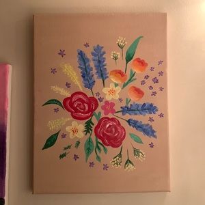 Acrylic floral canvas painting